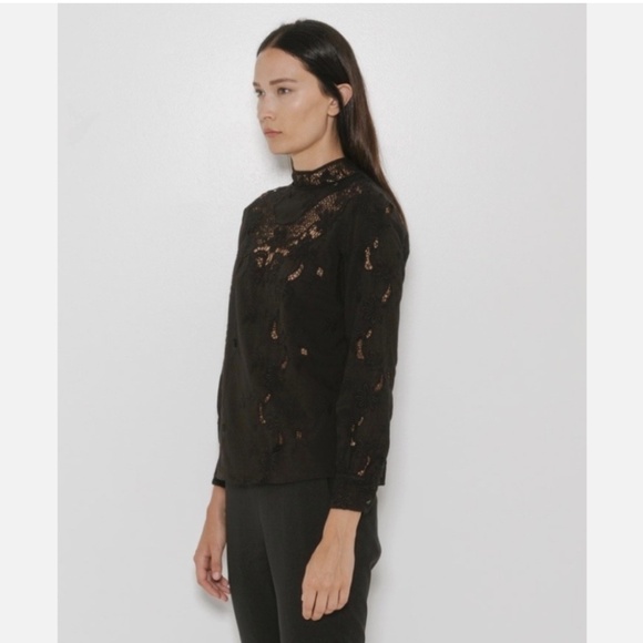 ★NWT Sea New York Embroidered Long Sleeve Top Black US4★ - Picture 5 of 10